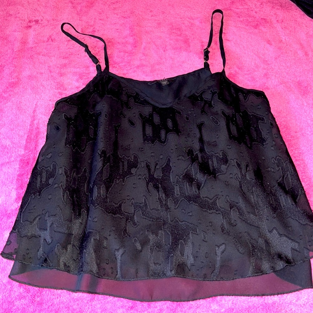 Guess black tank top camo textured